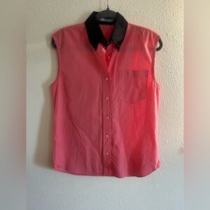 Prada Milano Made In Italy Sleeveless Collared Button Up Womens Size 36